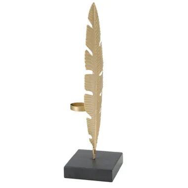 SCULTURA LIŚĆ Z PODSTAWKĄ NA ŚWIECĘ GLAM 10 10 34 cm MIN 2